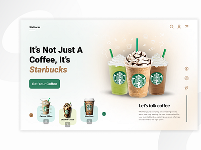 Starbucks Website UI branding design food order homepage landing landing page landing page design minimal popular shot ui uidesign webdesign webpage website