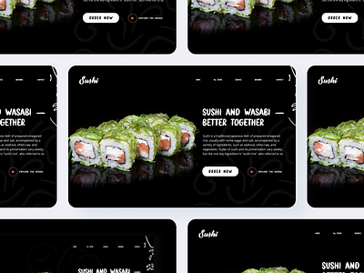 Sushi Web UI branding design food landing page minimal popular shot product restaurant sushi ui uidesign