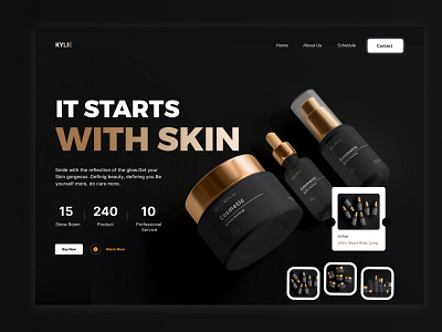 Cosmetic Product Web UI design e commerce header homepage interface landing page online shopping popular shot product trendy ui uidesign uiux web design website