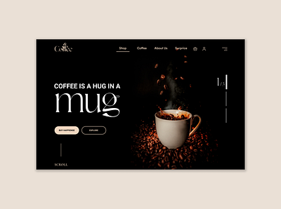 Coffee Web UI 2021 branding coffee dark ui design header homepage landing landing page popular shot shop trendy ui uidesign ux web site website