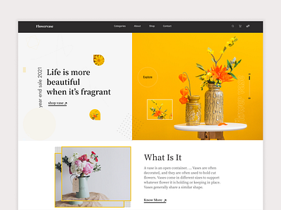 Flower Shop Web UI 2021 design ecommerce header homepage landing page minimal modern popular shot product shop trendy ui uidesign