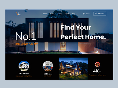 Real Estate Landing Page apartement architecture building design home home page house landing page properties property real estate real estate agency real estate website realestate residence ui web web design website website design
