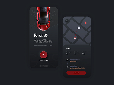 Fuel & Gas Delivery App car clean fleet management fuel gas delivery ios map mobile oil on demand orders payment popular shot repair schedule service slot ui ux