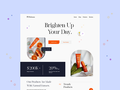 Skin Care Products Landing Page design home page interface landing page landing page design minimal popular shot product startup trendy ui uidesign webdesign website