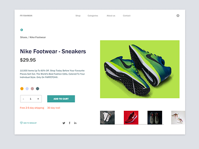 Ecommerce website UI