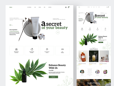 Product Website UI design ecommerce landing page minimal online store popular shot product shopify skin care store ui uidesign website