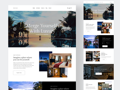 Hotel & Resort Website UI booking design hotel landing page minimal resort ui uidesign user interface visual design web website