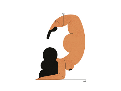 Scorpion - yoga ballerina illustration