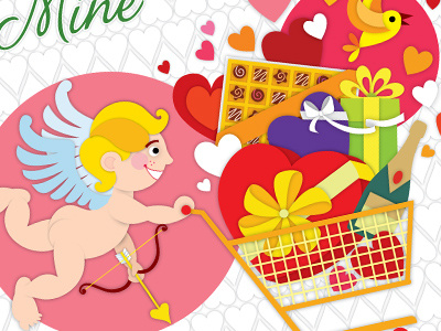 Valentine Day in "Goodwill (Supermarket Chain)" flit illustration tbilisi