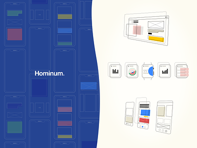 Hominum Assets app art branding design figma flat illustration minimal ui ux website wireframes