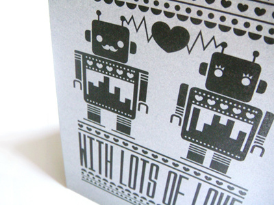 Robot Card card design graphic illustration print robot typography vector