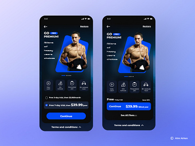 Home Workout  Pro page UI