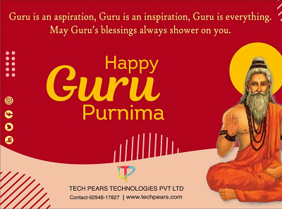 Happy Guru Purnima 2021-Tech Pears Technologies banner design branding