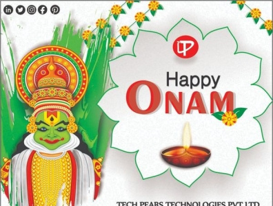 Happy Onam 2021-Tech Pears Technologies branding busniess card design social media banner