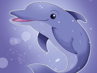 happy dolphin dolphin fanny happy illustration ocean
