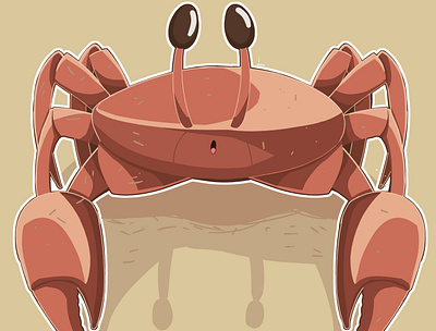 Impressed crab beach crab fanny happy illustration