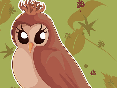 Brown owl fanny happy illustration owl