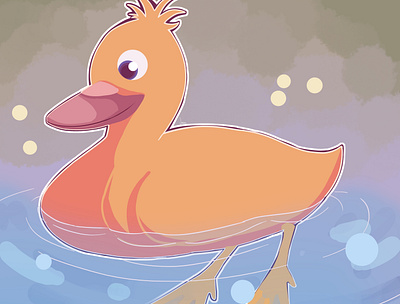 Duckling duck duckling fanny happy illustration web