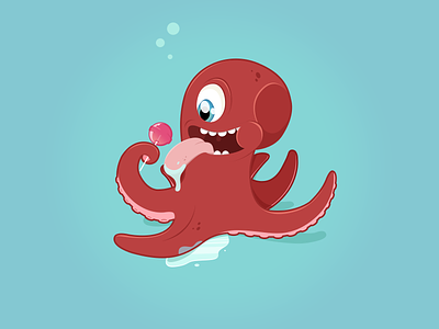 Candy Squid candy cute happy monster squid tongue underwater