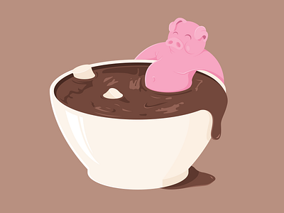 Chocolate bathing piggy