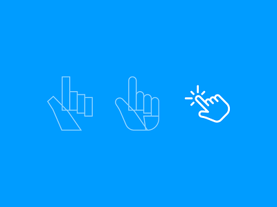 Process of an icon blueprint born click create finger hand icon design icons illustrator navigate new process simple vector