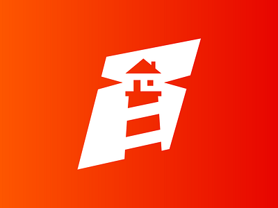 Light(house) | Logomark branding design gradient house island lighthouse logo logo design mark negative space orange search