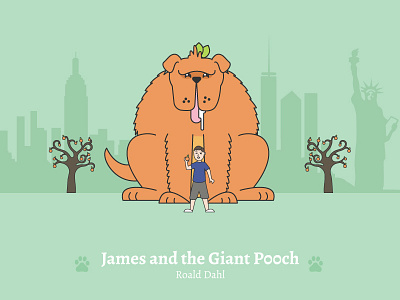 James and the Giant Pooch - Social Media Pun Illustrations