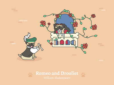 Romeo and Drooliet - Social Media Pun Illustrations