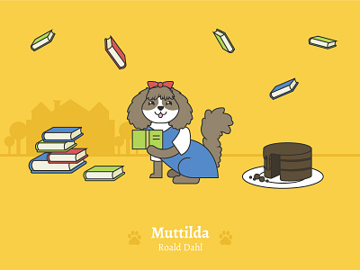 Muttilda - Social Media Pun Illustrations cute dog dog dog illustration illustration matilda puns roald dahl