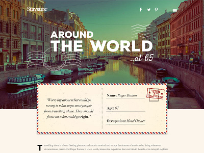Staysure | Solo Travellers Microsite diaries holiday microsite stories travel travelers travellers vacation web design