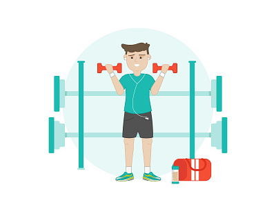 Healthline - Diabetes Illustrations - Exercise exercise fitness gym health illustration workout