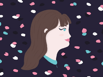 Self-portrait avatar digital illustration girl illustration pastel pattern portrait print procreate profile self portrait