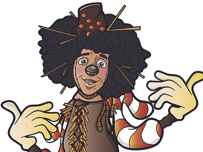 Scarecrow character concept design oz scarecrow vector wiz wizard