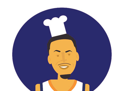 The Chef art basketball chef curry design golden state illustration nba steph vector