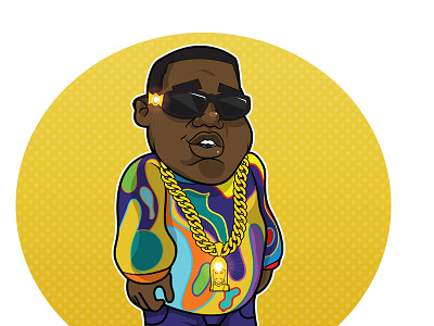 Biggie Baby big biggie cartoon character design hiphop illustrator notorious rap vector