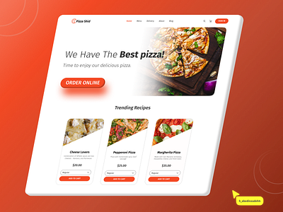 Pizza Shid landing page graphic design motion graphics ui uiux ux web design