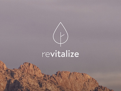 Revitalize branding health logo mark mountains revitalize wellness