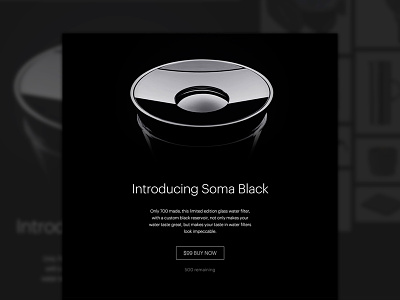 Soma Black all black black black on black black site dark ecommerce landing page minimal soma soma water ui website