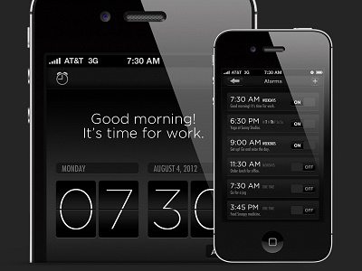 Alarm App alarm app dark ios iphone ui