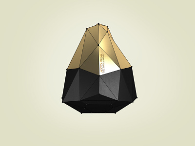 Identity object brand crystal edge form geometry gold golden icon identity logo origami shape sphere