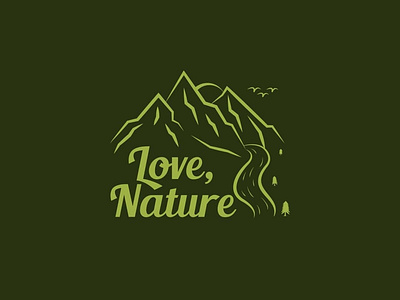 Love Nature branding design icon illustration logo minimal