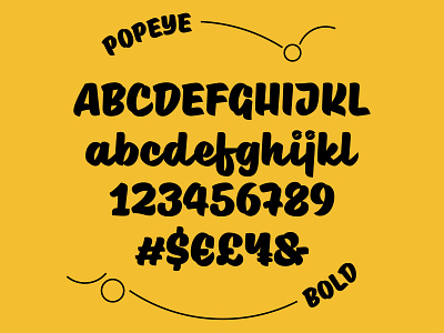 Popeye-letter set branding brush design handlettering illustration lettering letters logotype type typography