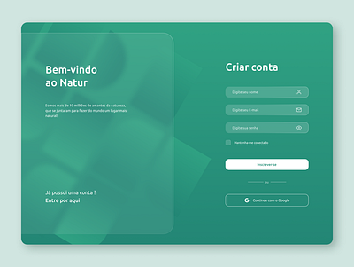 Natur - Daily UI #001 - Sign up clean figma form green nature signup ui web