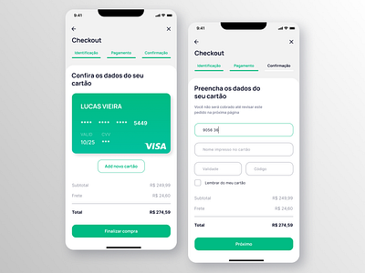 Generic - Daily UI #002 - Checkout app bank card checkout credit design figma green light ui
