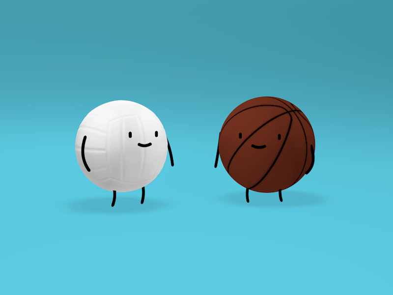 Tolerance animation ball basketball c4d character character design cinema4d gif high five illustration tolerance volleyball