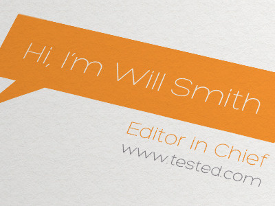 Will Smith - Tested, Business card concept business card clean font concept speech
