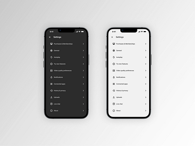 Mobile settings redesign