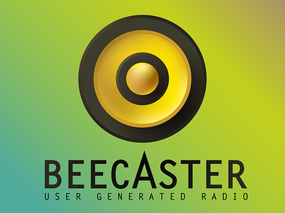 Beecaster bee black and yellow brand broadcast gradient speaker stripes vector