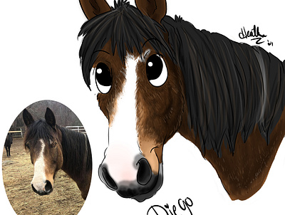 Cartooning Pets - Diego caricature cartoon cartooning digital art horse horses illustration illustration digital illustrations pets portrait