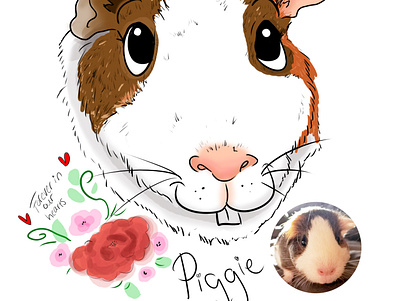 Cartooning Pets - Piggie caricature cartoon cartooning digital art guinea pigs illustration illustrations pets portrait